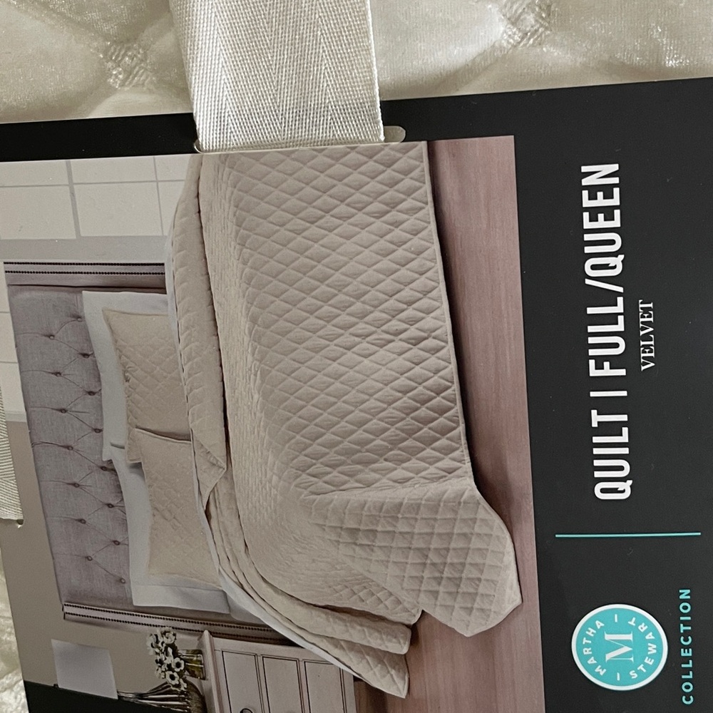 Martha Stewart Cream Velvet Quilt